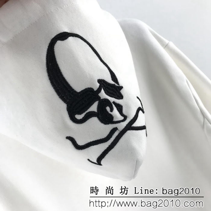 MMJ 18秋冬新款 拉鏈連帽衛衣 帽子袖口骷髏刺繡 情侶款 ydi1038
